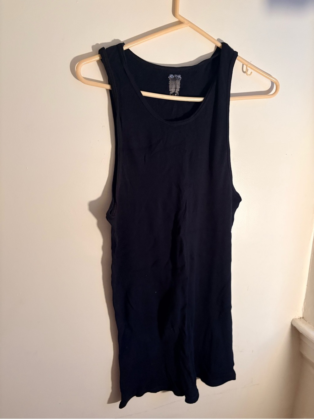 Gildan Black Men's Ribbed Tank Top